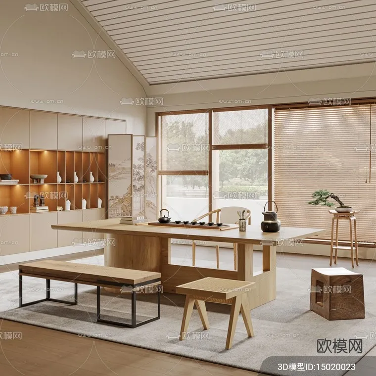 TEA ROOM - 3D Model For Interior Design - 11018