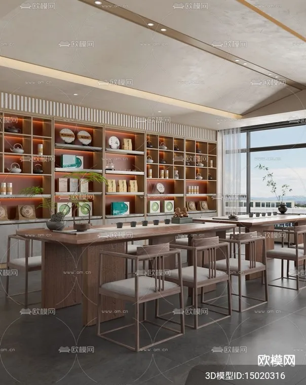 TEA ROOM - 3D Model For Interior Design - 11019