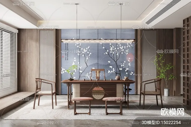 TEA ROOM - 3D Model For Interior Design - 11022
