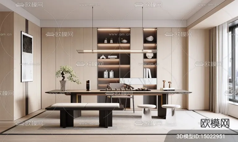 TEA ROOM - 3D Model For Interior Design - 11025