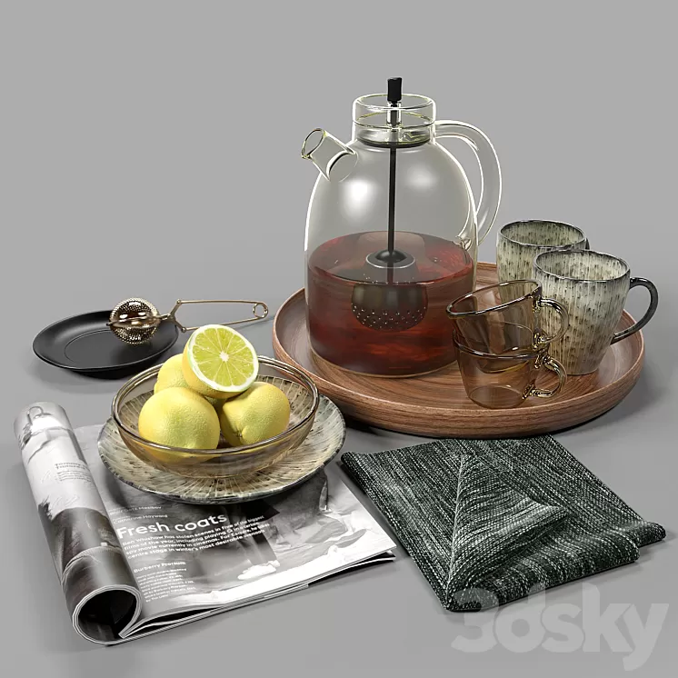 Tea set_01 3D Model