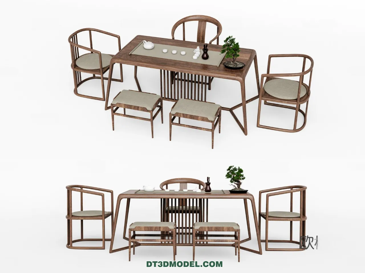 TEA TABLE - 3D Model For Interior Design - 219