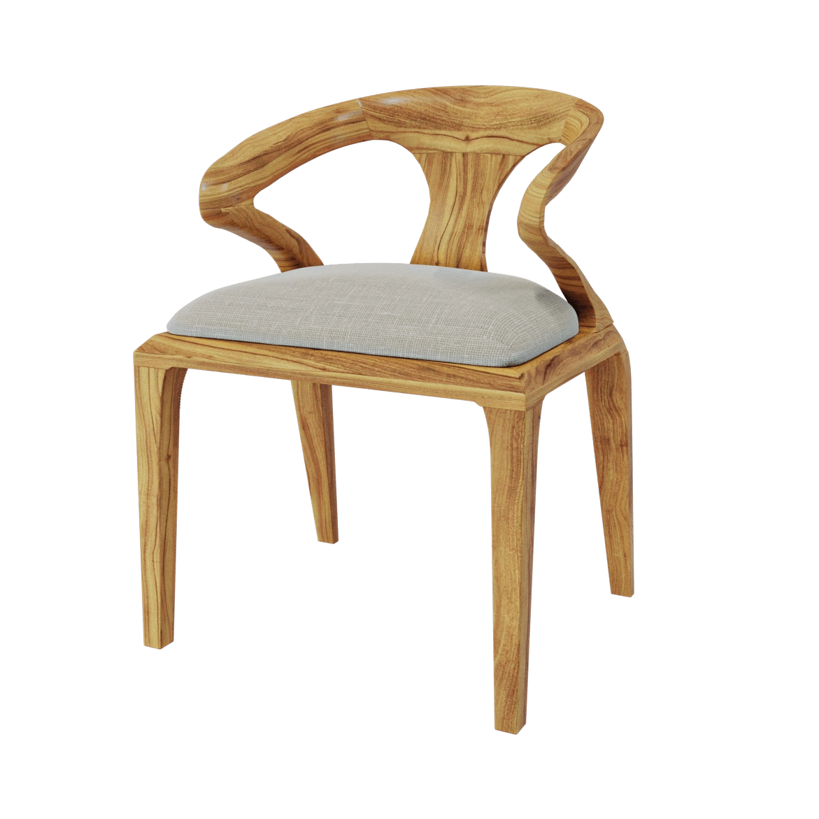 Teak House - Armchair Como Fabric Chocolate 3D Model