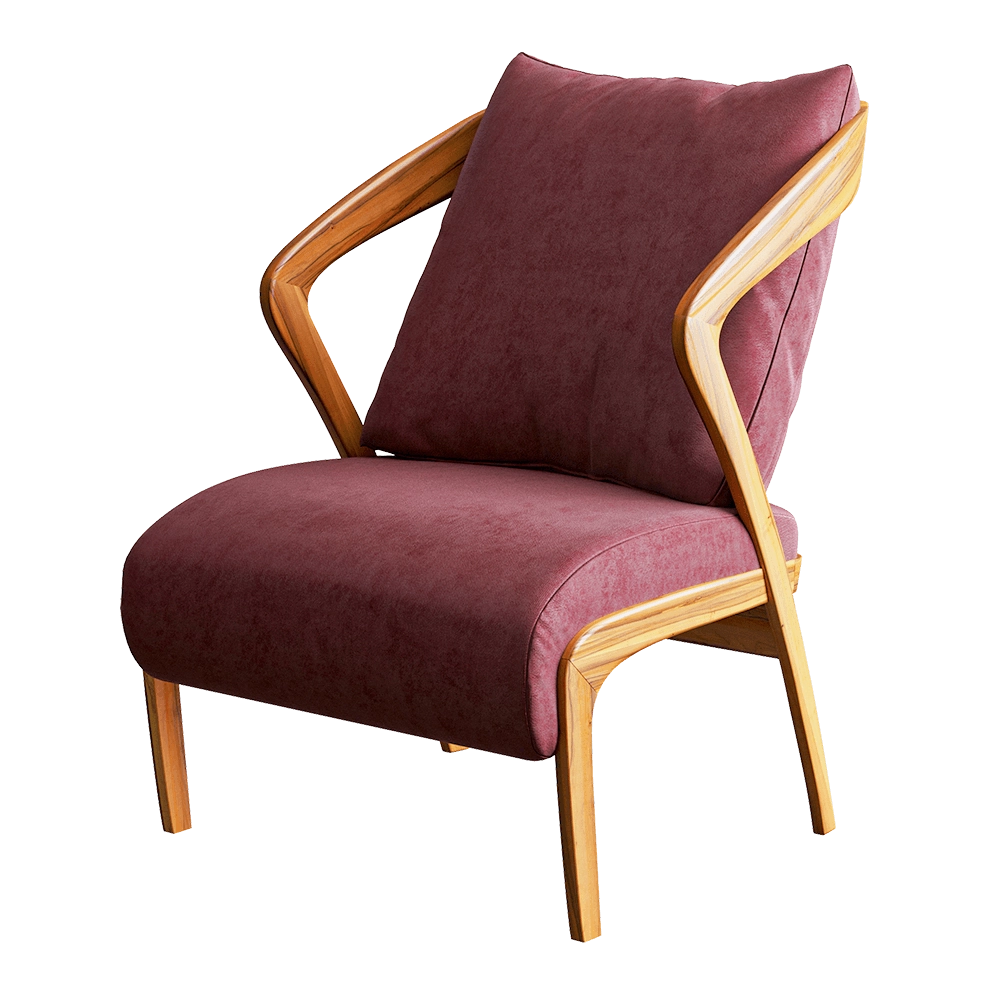 Teak House - Armchair Marina Red Wine 3D Model