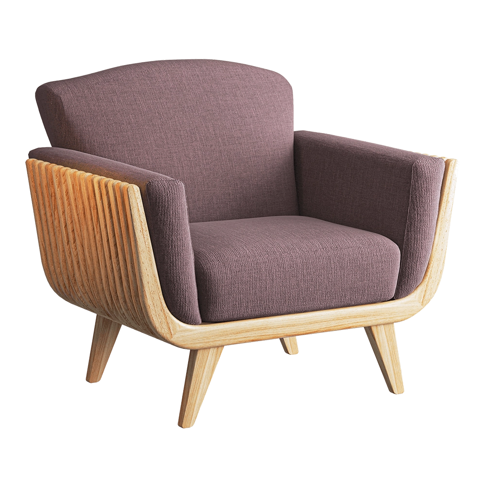 Teak House - Armchair Replica Walnut 3D Model