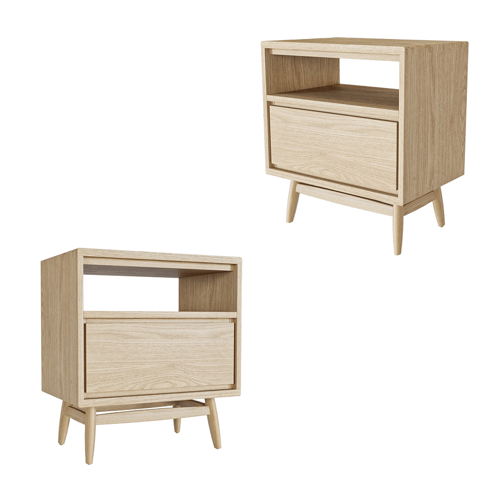 Teak House - Bedside table Twist 46 3D Model