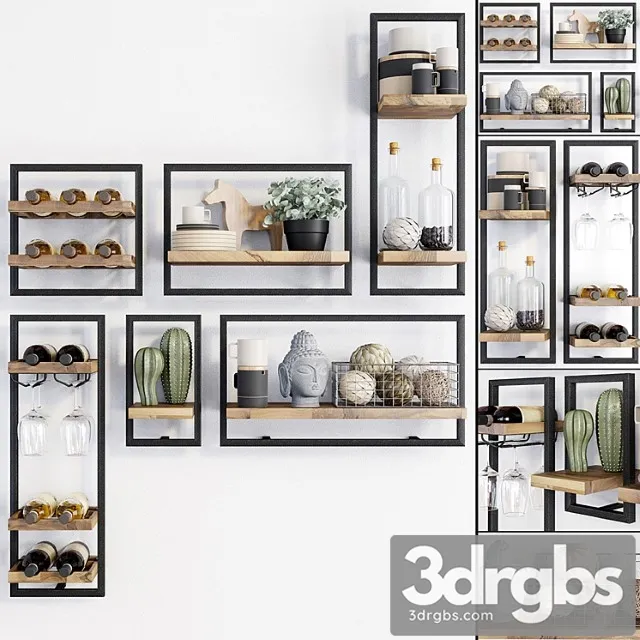 Teak House Loft D Bodhi Shelfmate Set 3 3D Model Free