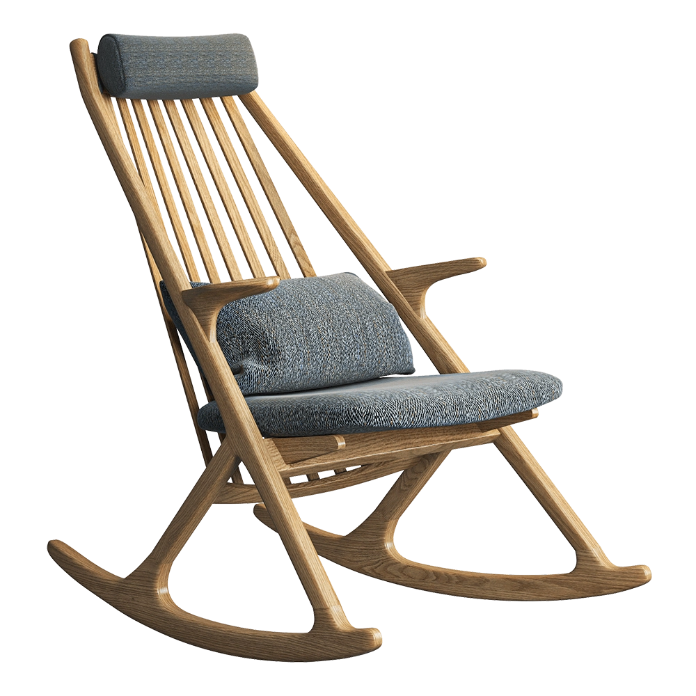 Teak House - Rocking armchair Roppongi 3D Model