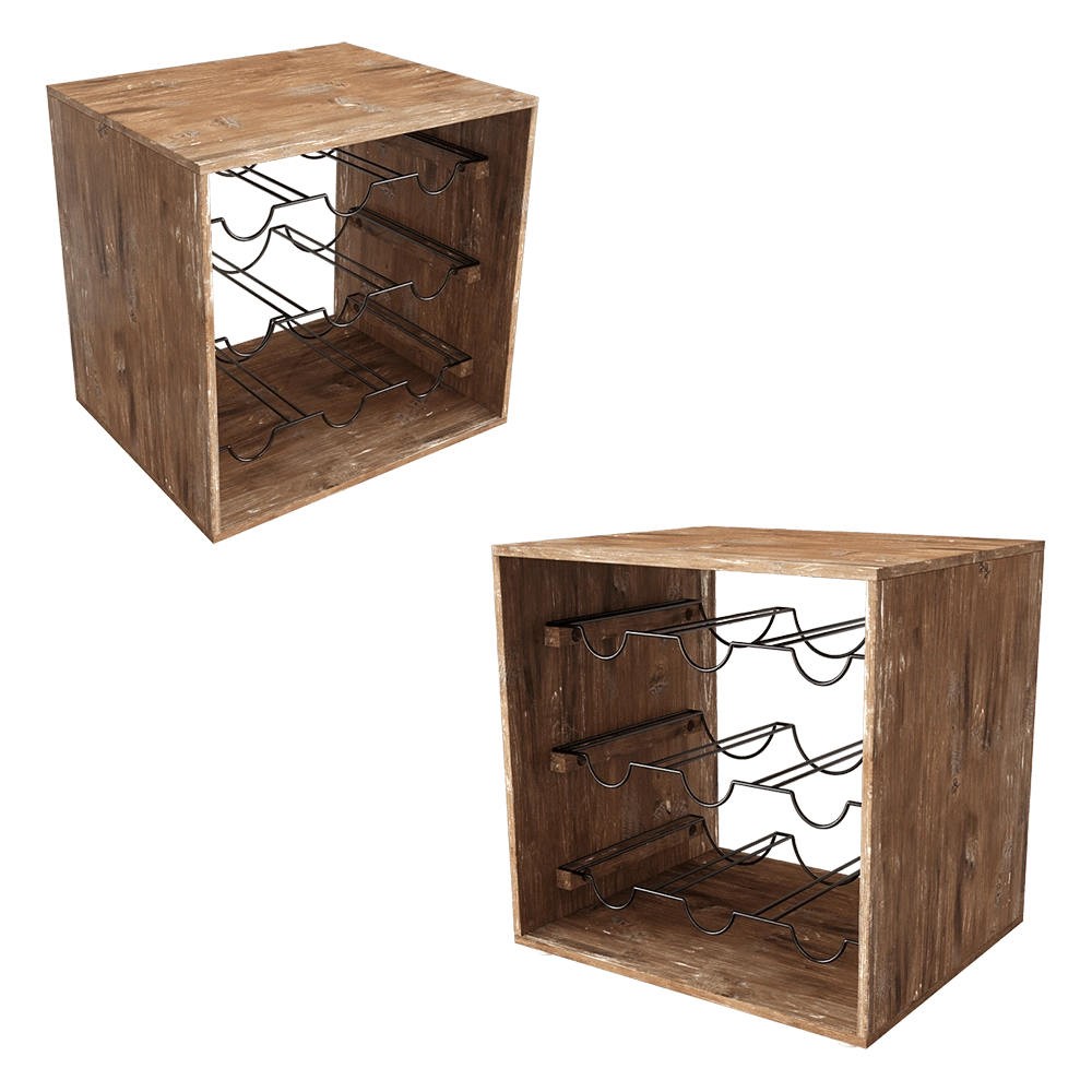 Teak House - Stand for bottles and glasses 42 3D Model