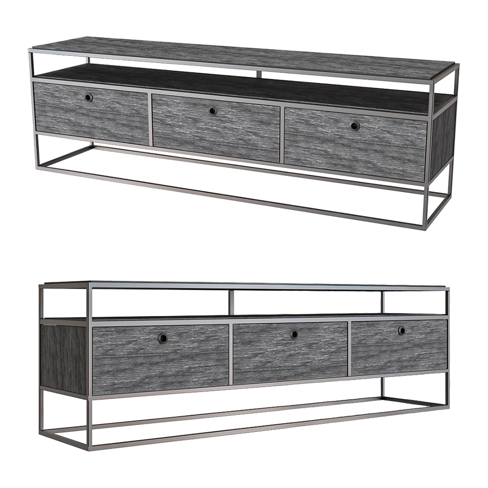 Teak House - TV cabinet Tuareg Black 175 3D Model