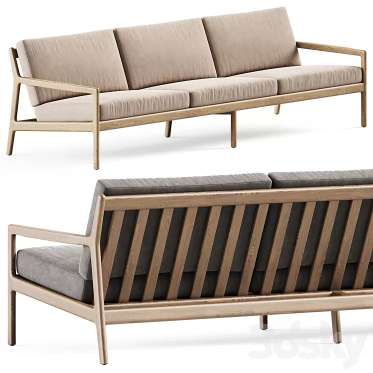 Teak Jack outdoor sofa 3 seater by Ethnicraft / Three-seater sofa 3D Model Free