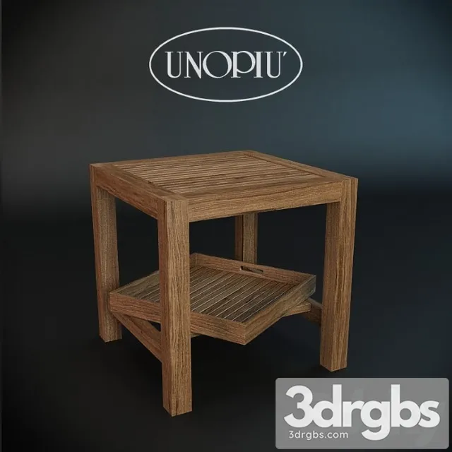 Teak Square Coffee Table Unopiu Morris 3D Model Free