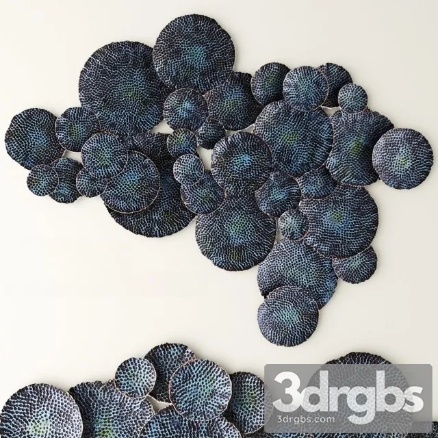 Teal Hammered Wall 3D Model Free