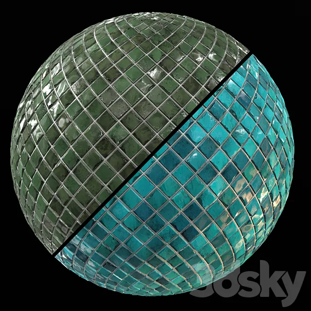 Teal Tile PBR Material-13 Free Download