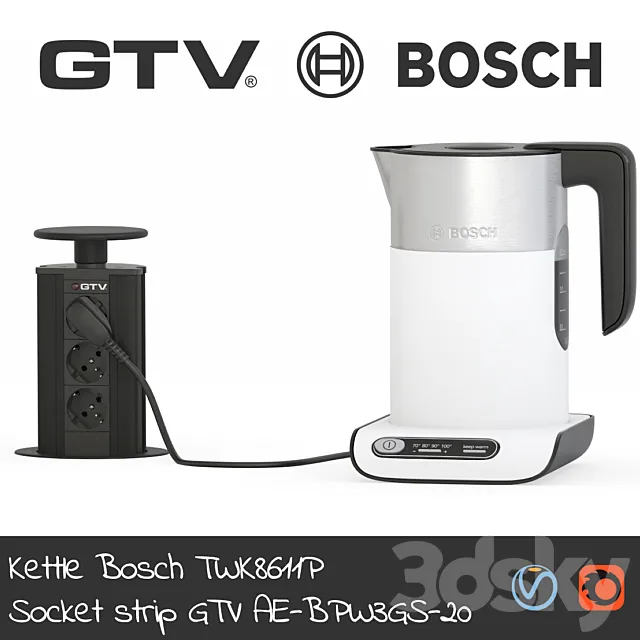 Teapot Bosch & GTV Outlet Box 3DModel