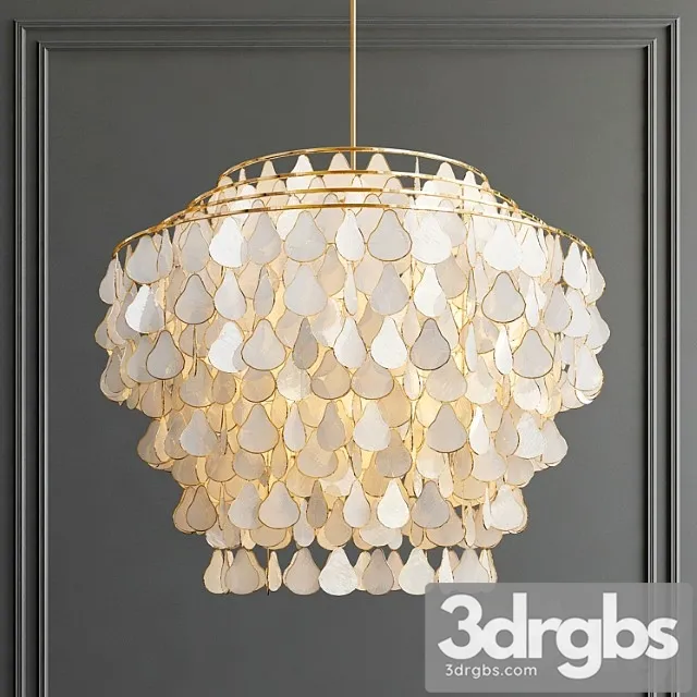 Teardrops capiz chandelier 3D Model Free