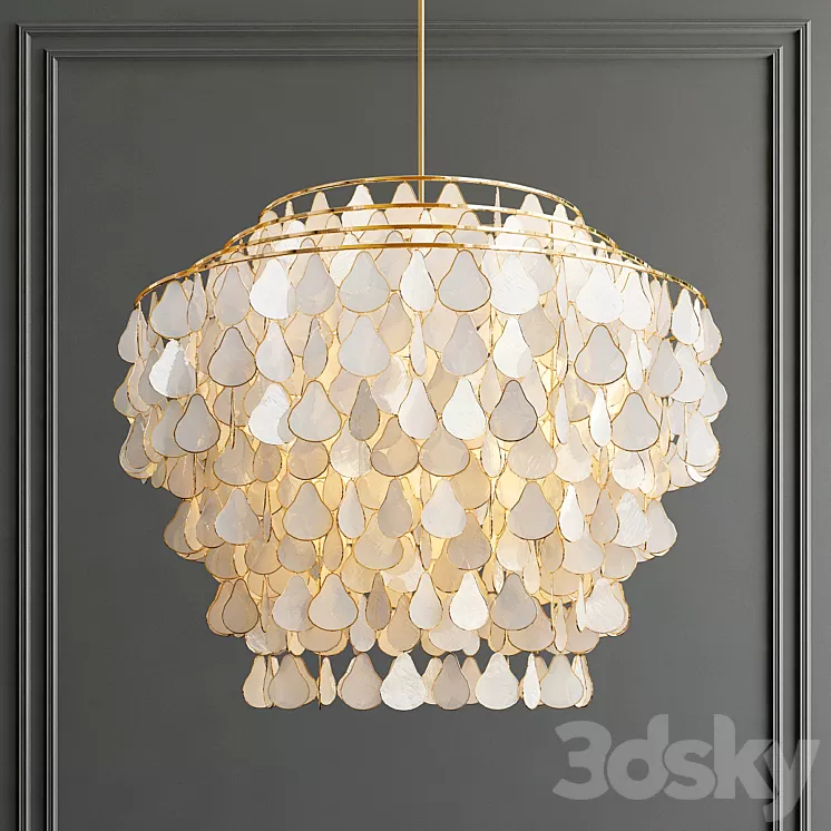 Teardrops capiz chandelier 3D Model