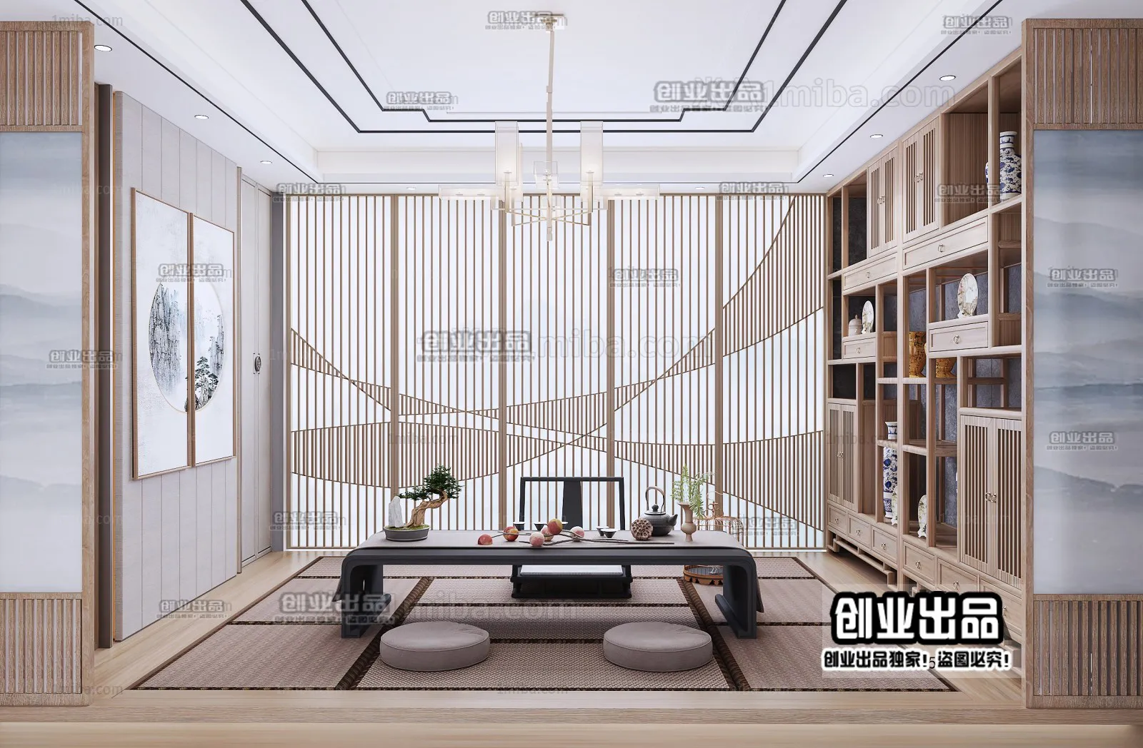 Tearoom 3D Interior Scene - Japanese Style - 002