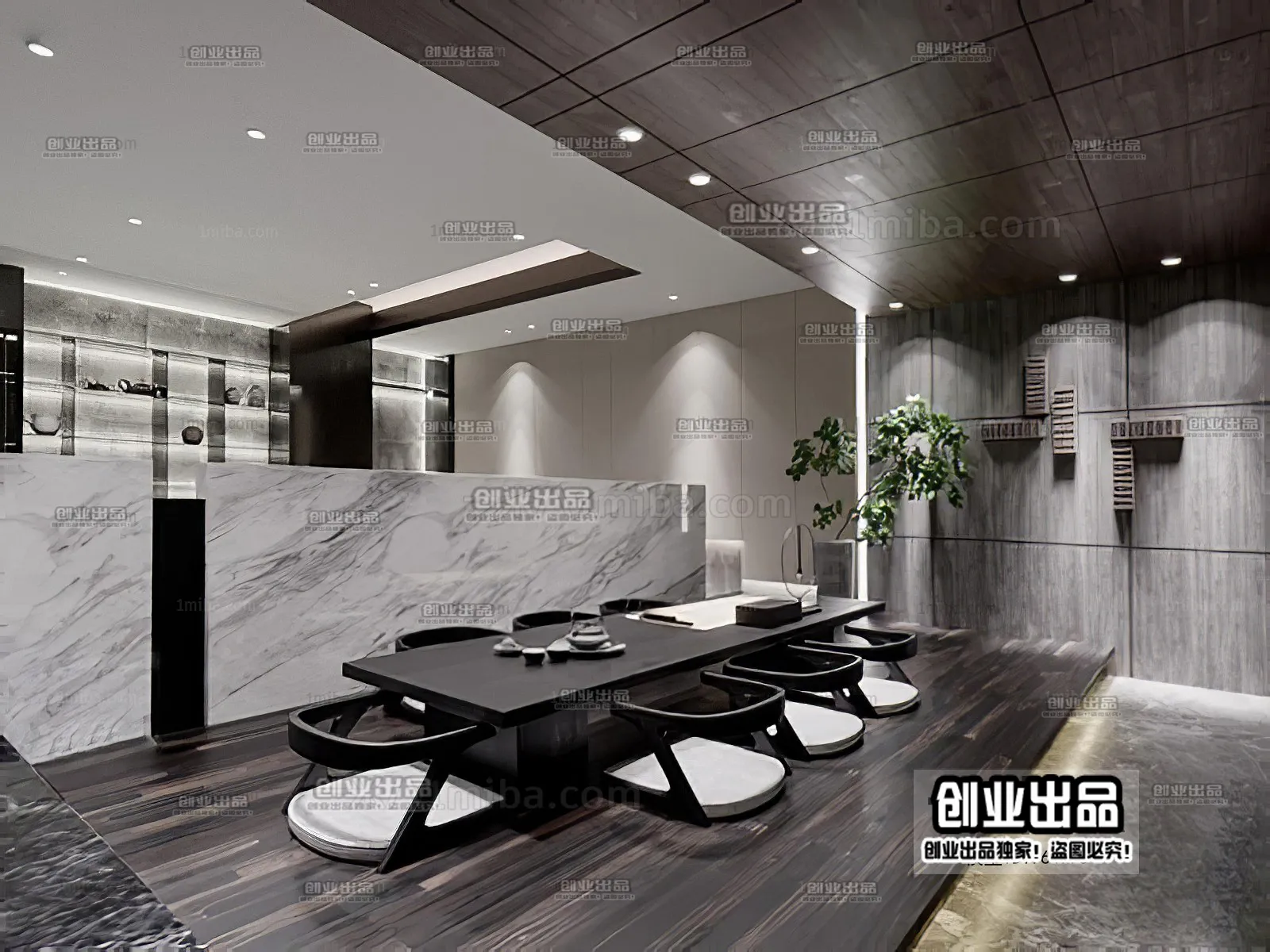 Tearoom 3D Interior Scene - Japanese Style - 006