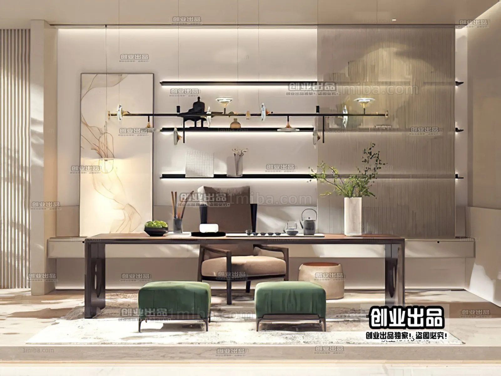 Tearoom 3D Interior Scene - Japanese Style - 007