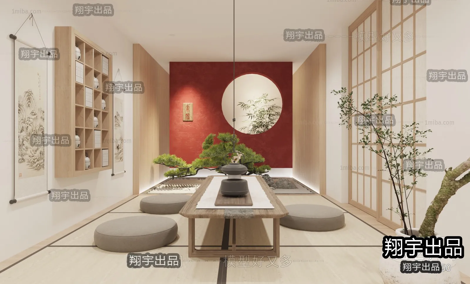 Tearoom 3D Interior Scene - Japanese Style - 008