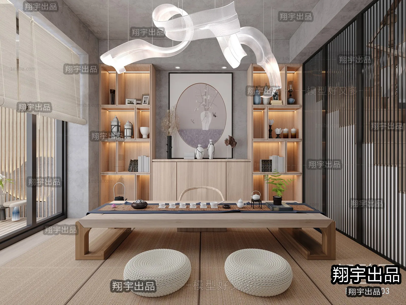 Tearoom 3D Interior Scene - Japanese Style - 012