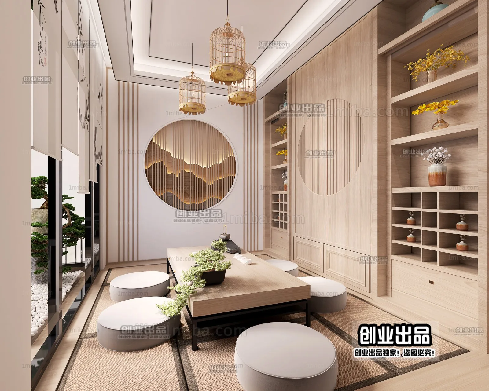 Tearoom 3D Interior Scene - Japanese Style - 014