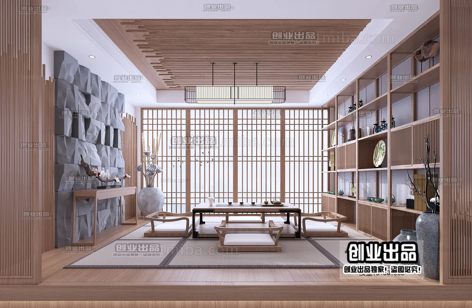 Tearoom 3D Interior Scene - Japanese Style - 015