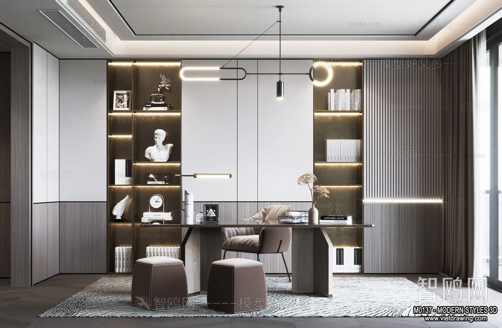 Tearoom - Modern Style Interior 3D Scenes - 3D Model - 011