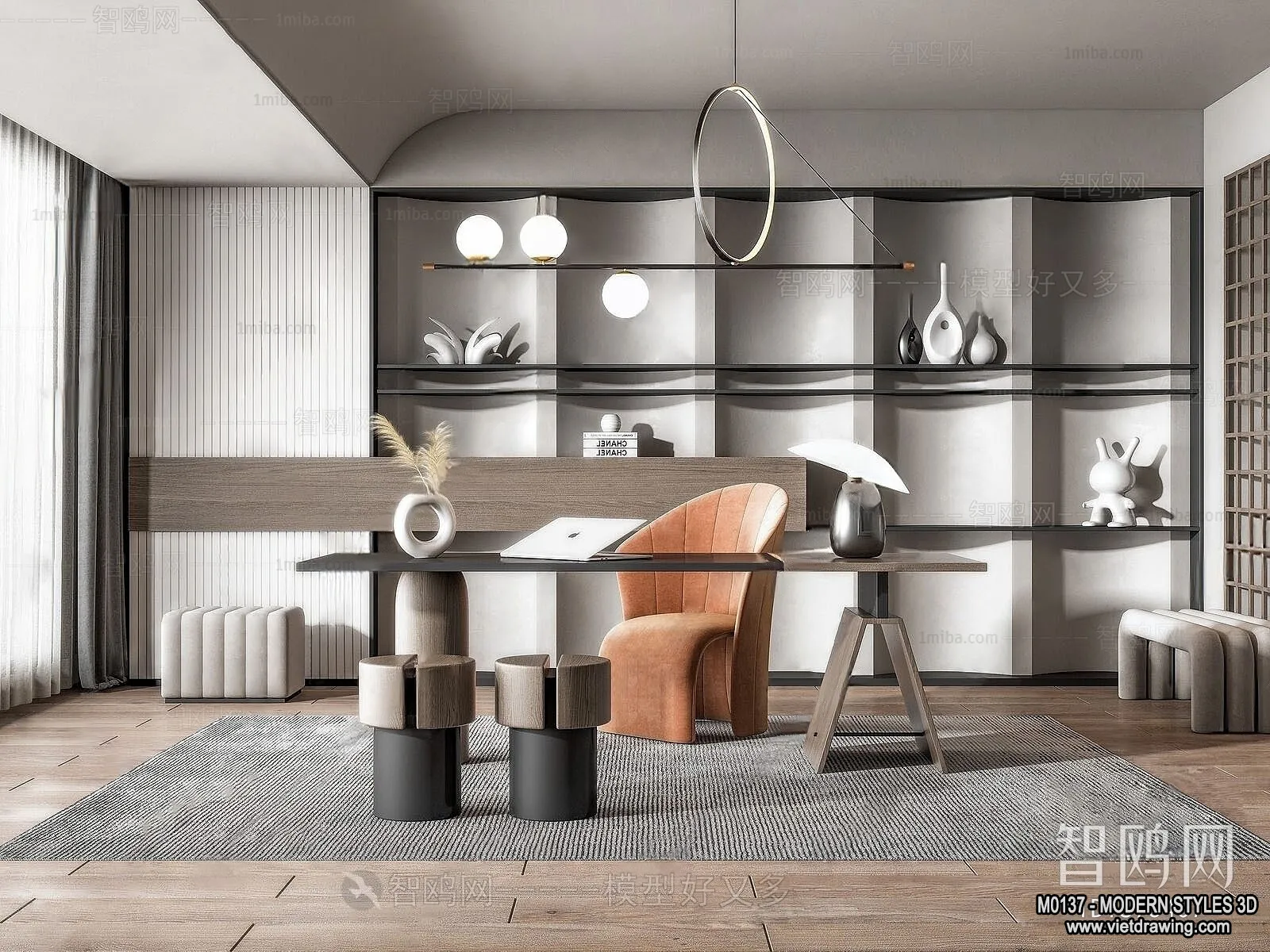 Tearoom - Modern Style Interior 3D Scenes - 3D Model - 013