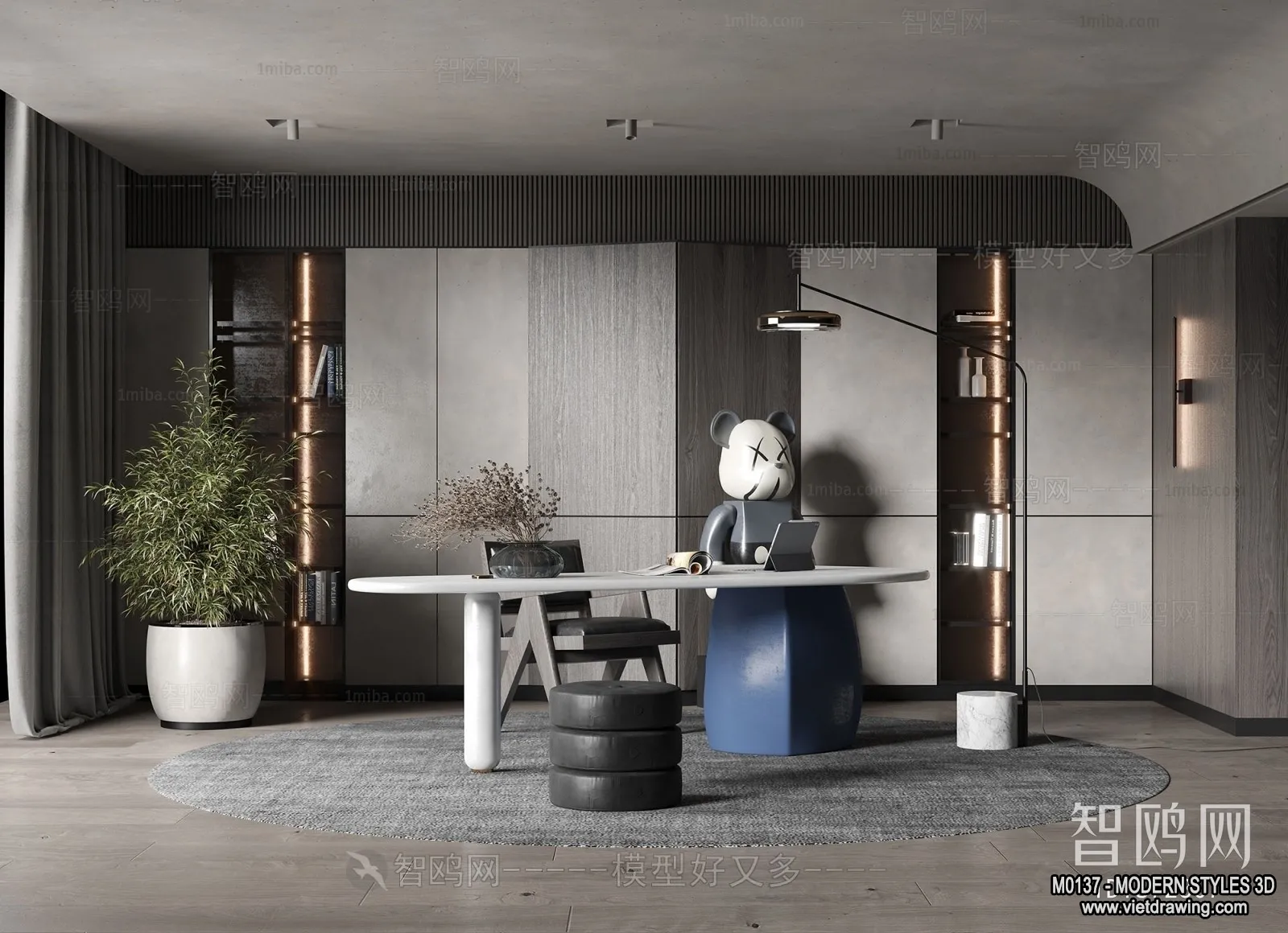 Tearoom - Modern Style Interior 3D Scenes - 3D Model - 015