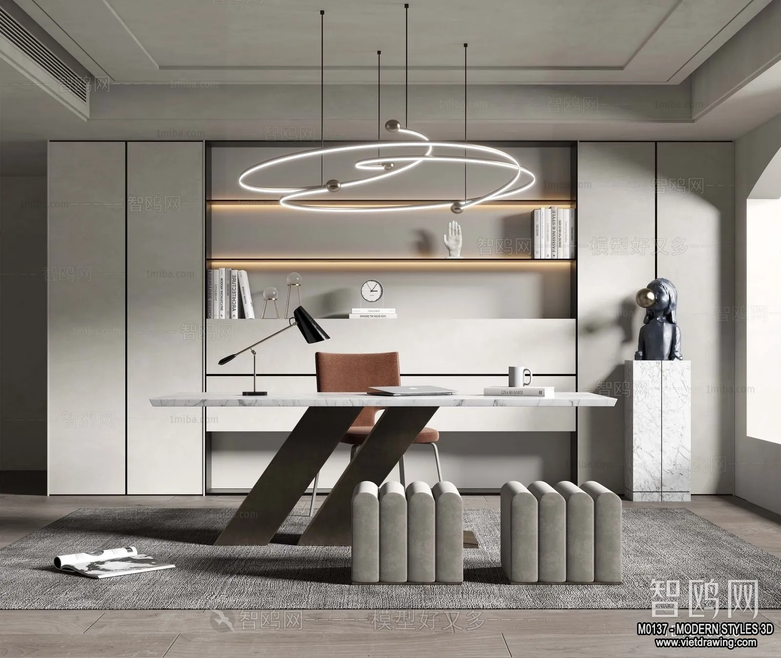 Tearoom - Modern Style Interior 3D Scenes - 3D Model - 016