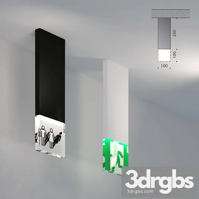 Technical lighting Trasparenze viabizzuno – exit light – wc light 3D Model Download