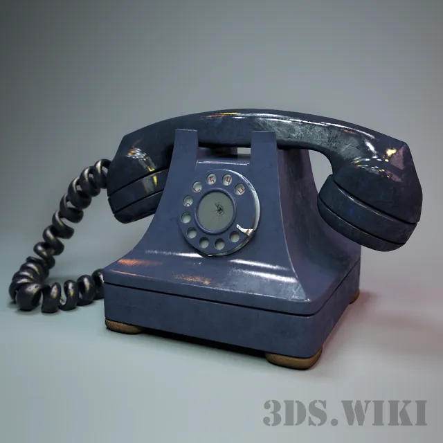technology - Antique telephone set 3D Model