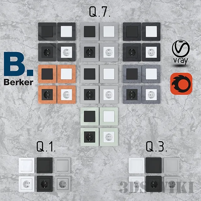 technology - Electrician of the German company Berker Q Series 3D Model