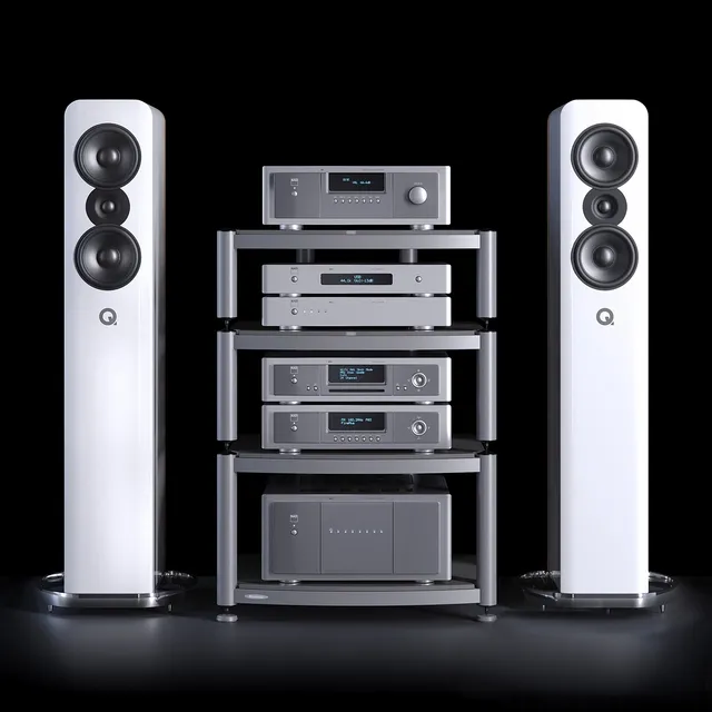 technology - Hi-fi kit Nad and Q acoustics 3D Model