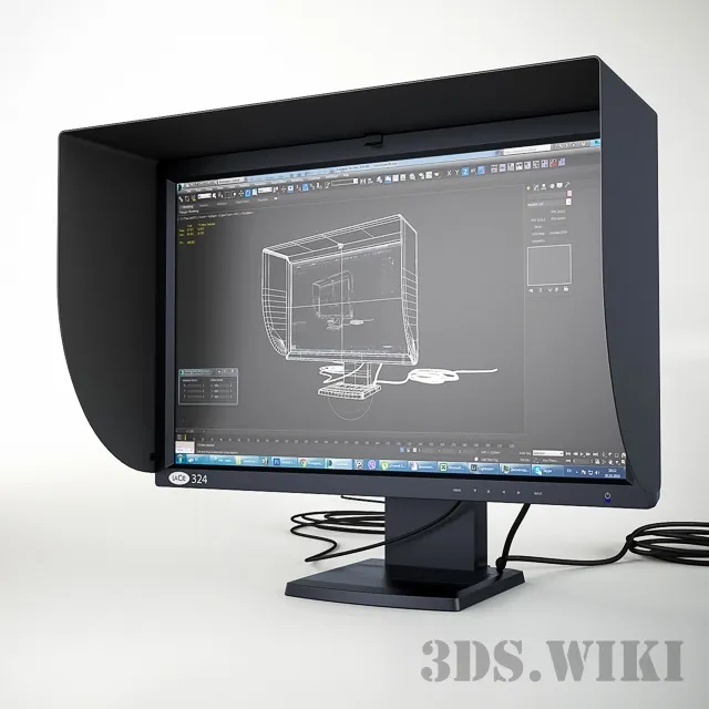 technology - LaCie 324 LCD Monitor + Hood 3D Model