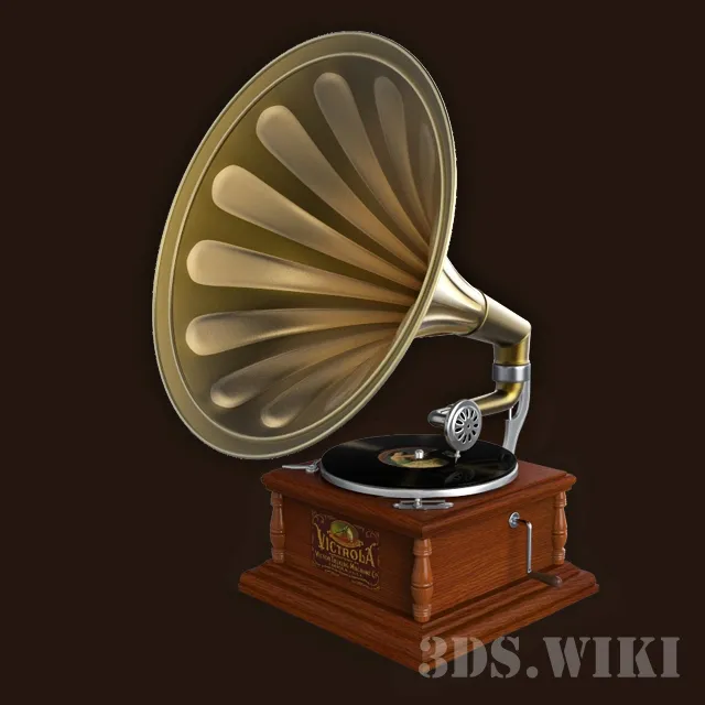 technology - Old Classic Gramophone 3D Model