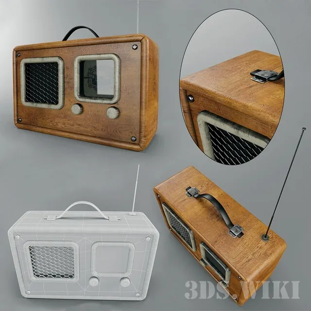technology - Retro style radio. 3D Model