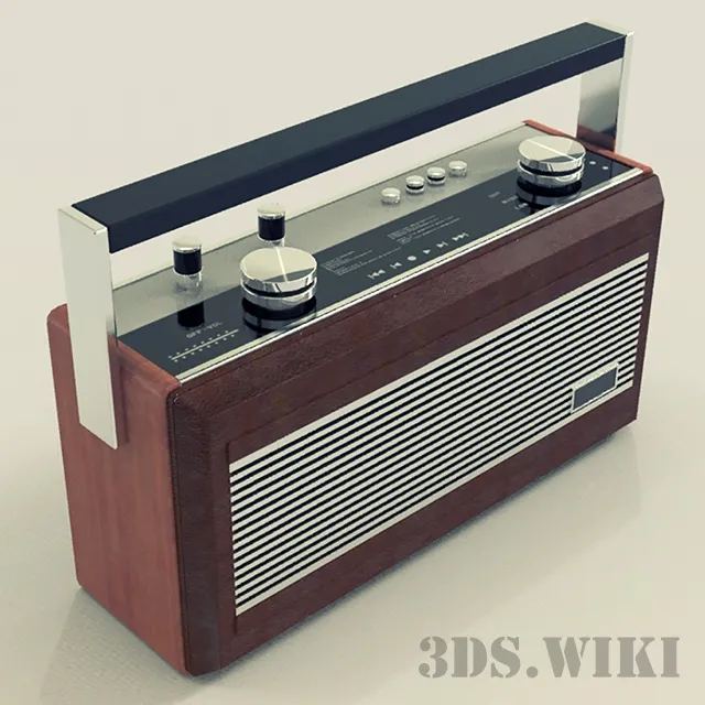 technology - Roberts R900 Teak and Leather Radio 3D Model