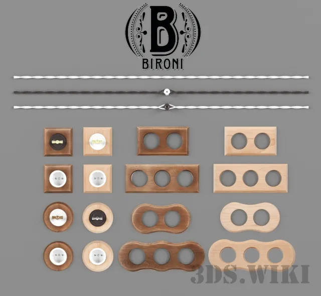 technology - Set of sockets and switches with cover plates from Bironi 3D Model