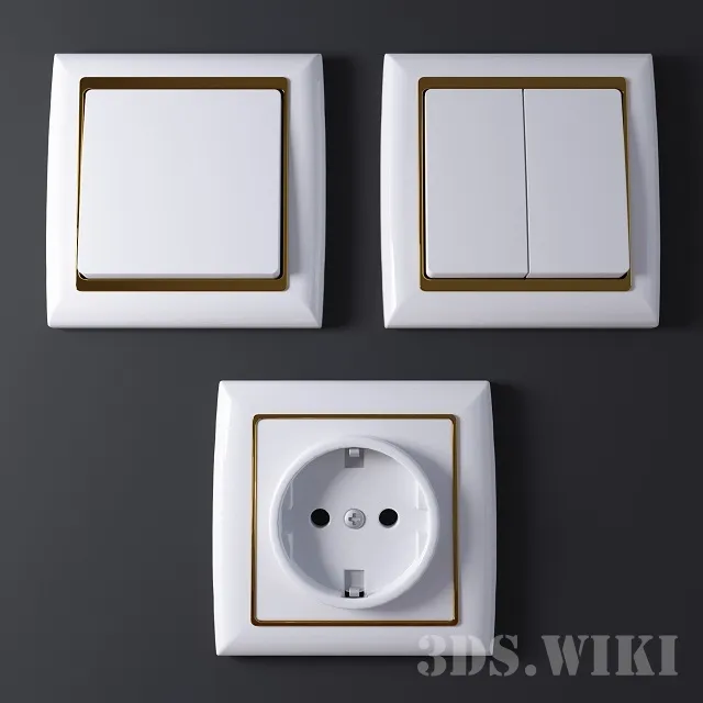 technology - Sockets and switches 3D Model
