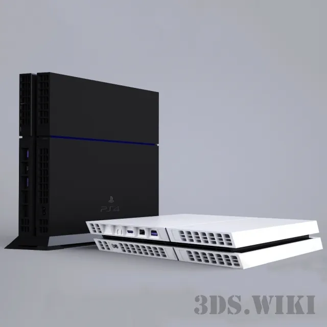 technology - Sony PlayStation 4 (black+white) 3D Model