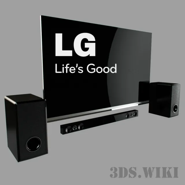 technology - Soundbar LG + TV 3D Model