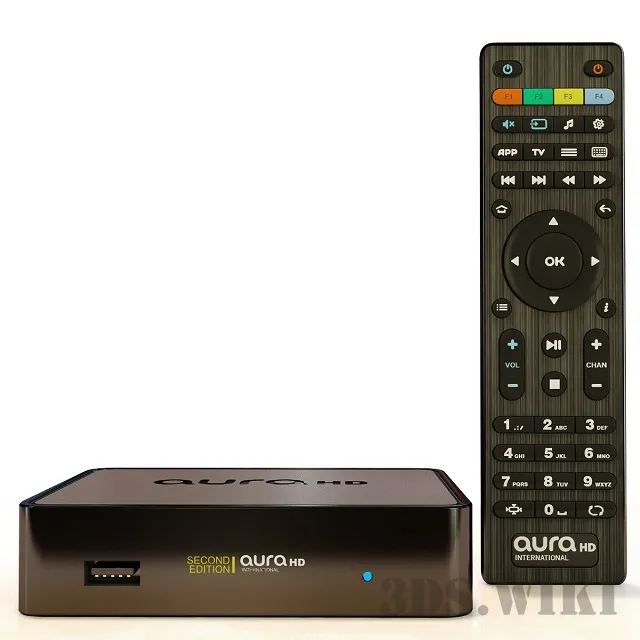 technology - TV media player with remote control 3D Model