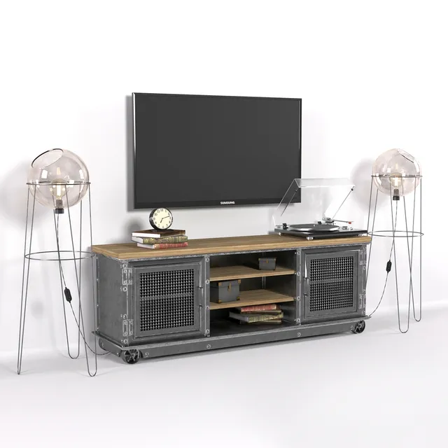 technology - TV stand in Loft style 3D Model
