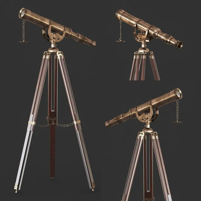 technology - Vintage Telescope 3D Model
