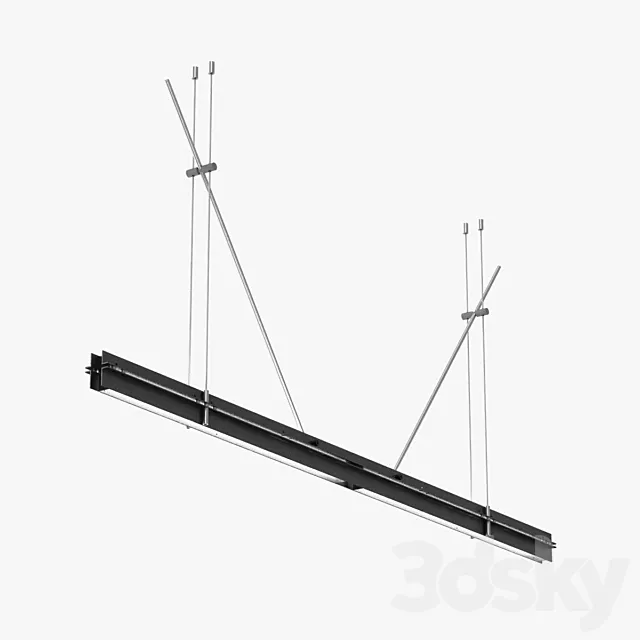 Tecnica Aluminum Suspended Lamp Designed by Jaume Tresserra for Dessie 3D Model