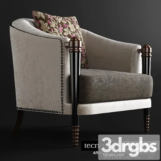 Tecninova 1262 Armchair Col Argento 3D Model Download