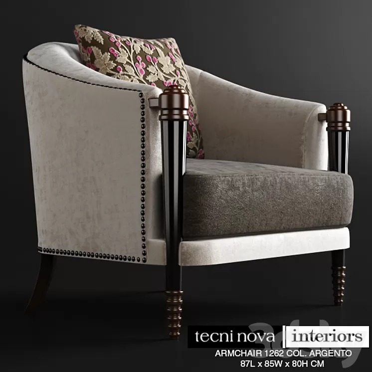 TECNINOVA-1262 ARMCHAIR COL. ARGENTO 3D Model